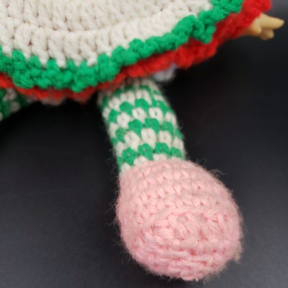 Crochet Doll 70s Retro Handmade Girl Christmas Gift Vtg Cottage Bedroom Decor - Picture 4 of 16